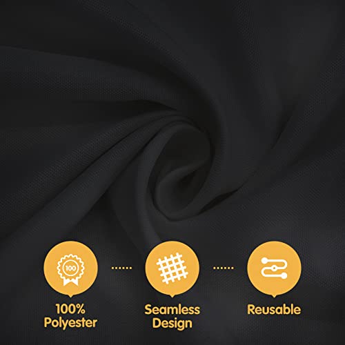 Image of BRILLMAX 10 Pack Black Tablecloths 60x102 Inch for 6ft Rectangle Tables | 150 GSM Polyester Fabric, 15 inch Standard Drop, Water, Stain & Wrinkle Resistant Cloth Cover for Wedding Reception Banquet Party