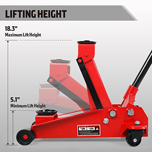 Jack Boss Floor Jack 3 Ton Capacity Fast Lift Service Jack Steel Heavy Duty Hydraulic Car Jack - Image 4