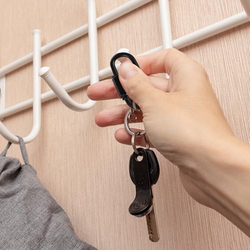 VILLCASE 8 Stück D-Form-Verschlusskarabiner, Schwarze Schnellglieder, Kettenglieder, Strapazierfähige Karabinerhaken, 38X20mm/1,5X0,8 Zoll, Für Camping, Wandern, Rucksäcke, SchlüsselanhäNger