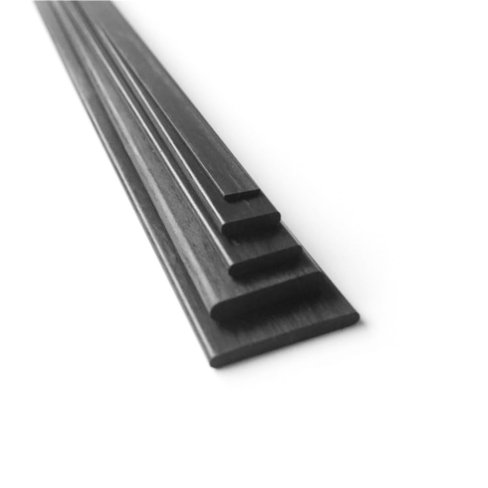 Lot de 4 barres plates en fibre de carbone pultrudée de 500 mm, 0,5 mm, 0,6 mm, 0,8 mm, 1 mm, 1,2 mm, 2 mm, 3 mm, 4 mm(1x3x500mm)