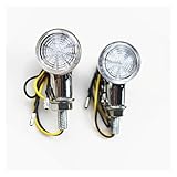 Matériau : métal chromé Clignotant LED moto pour Hon&da pour Kaw&asaki pour Suzuki pour Yam&aha CB VTX CG125 Chopper Bobber Old School GN125