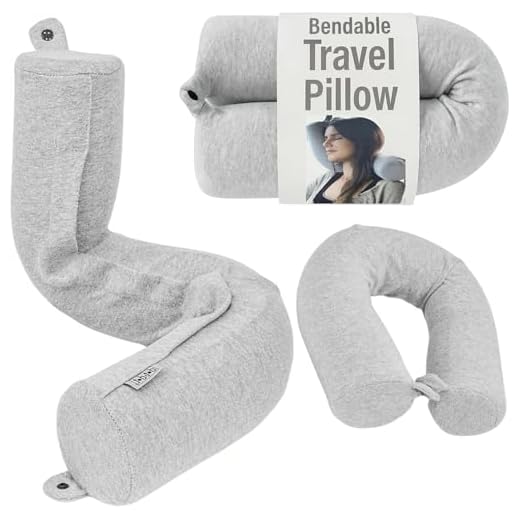 Dot&Dot Twist Memory Foam Travel Pillow for Neck, Chin, Lumbar and Leg Support - Neck Pillows for Sleeping Travel Airplane for Side, Stomach and Back Sleepers - Adjustable, Bendable Roll Pillow