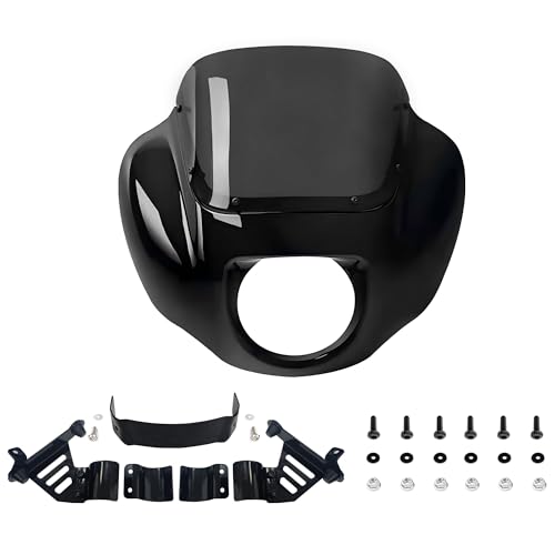 FATECIM Headlight Quarter Fairing with 9' Smoke Windshield & Bracket Mount For Harley 2018-2020 2025 Street Bob FXBB, 2021-2024 Street Bob 114 FXBBS, 2020-2024 Softail Standard FXST