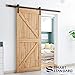 SMARTSTANDARD 6.6FT Barn Door Hardware kit, Barn Door Track, Sliding Door Hardware kit, Smoothly and Quietly -Heavy Duty Sturdy -Easy to Install, Fit 36"-40" Wide Panel (I Shape Hanger)