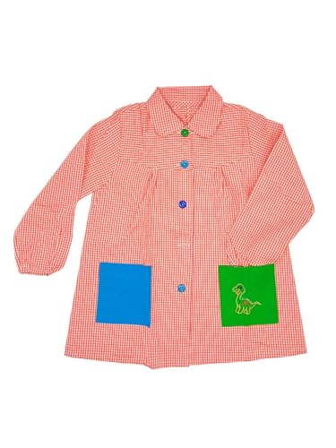 MAGIC SELECT Babi Escolar Infantil. Bata Escolar con Botones para Guardería y Colegio. Babi Infantil con Bolsillo Bordado, para Niños y Niñas.