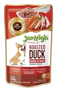 Jerhigh Wet Dog Food For All Life Stages, Human Grade High Protein Chicken, Gravy Roasted Duck (Pack of 12)