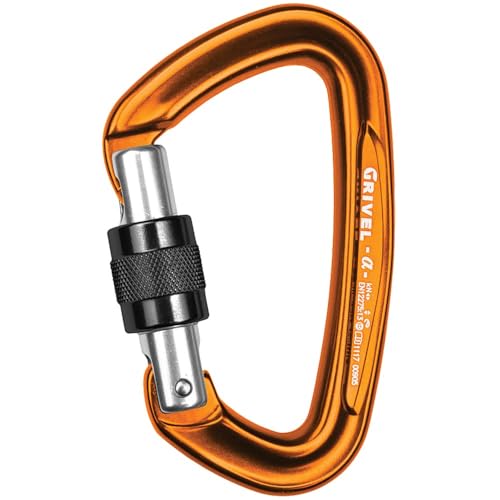 Grivel Alpha K1N Scew Gate Anodized Carabiner, Gold