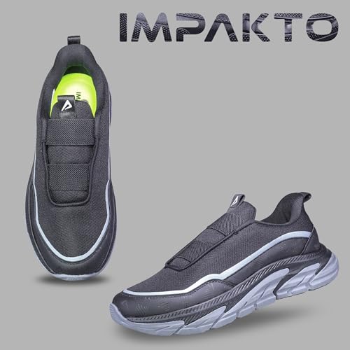 Image of Impakto IronHike Outdoor Shoes for Men | Cushioned Insole | Anti Skid Sole for All-Terrain | Lightweight Slip-in Fit System Casual Shoes for Walking, Gym & Casual Outings