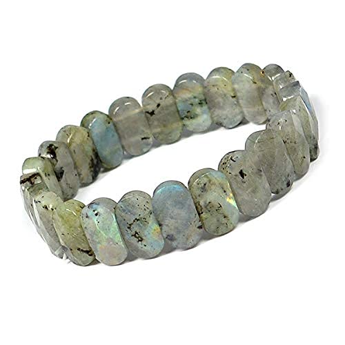 Bracelet pierre de labradorite naturel vert, cristal reiki et guérison