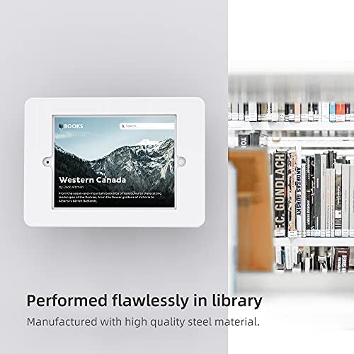 Beelta Tablet Wall Mount for 10.2 inch iPad 7th 8th 9th Generation, Anti Theft Lock and Key, iPad Wall Mount for Smart Home, Gym, Retail Store, Tradeshow Booth, Showroom, Conference Room, Metal, White