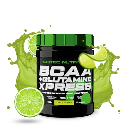 BCAA + Glutamine Xpress Scitec Nutrition - Acides aminés 2:1:1 et taurine saveur lime 300g