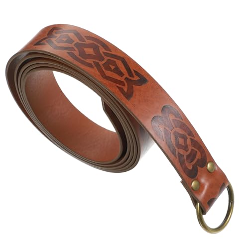 BESPORTBLE Medieval Renaissance Sword Belt Vintage Style Leather Belt for Cosplay Adjustable Accessory for Knights and Vikings