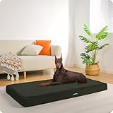 HMTOPE Orthopädisches Hundebett, 10cm Dicke Hundekissen für Grosse Hunde, Abnehmbar und Waschbar Hundematte, rutschfeste Unterseite, Wasserdichtes Innenfutter, 120 cm, Olivgrün