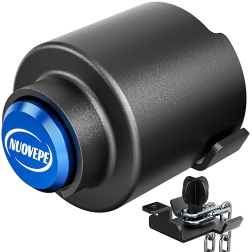 NUOVEPE Trailer Lock Fits 2 5/16 Inch Couplers Secures Safety Chains Anti-Theft Ball Hitch Lock Pry-Resistant & Heavy-Duty Trailer Hitch Locks for RV | Cargo | Camper | Dump Trailer (Blue)