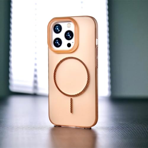 Coque magnétique pour iPhone 16 Plus fine et mate orange pour éviter les chutes et traces
