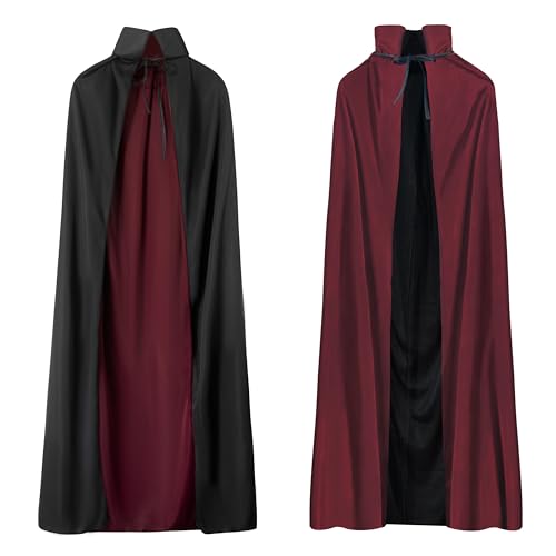 A-SZCXTOP Mantello da vampiro per Halloween, unisex, reversibile, con colletto rialzato, costume per cosplay in maschera (rosso vino, L, 150 cm, 59 per adulti) A-SZCXTOP Mantello da vampiro per Halloween, unisex, reversibile, con colletto rialzato, costume per cosplay in maschera (rosso vino, L, 150 cm, 59 per adulti)