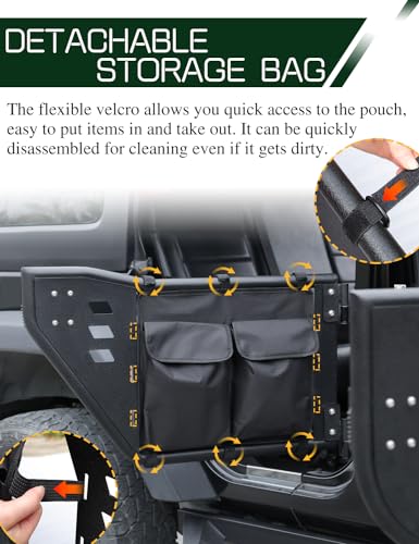 Image of Wrangler JK Tube Half Doors Off Road Tubular Summer Doors Fit for 2007-2018 Jeep Wrangler JK Unlimited 4-Door (exclude JL & JT&2Door Models)| Front & Rear Doors 4PCS |Door storage bag