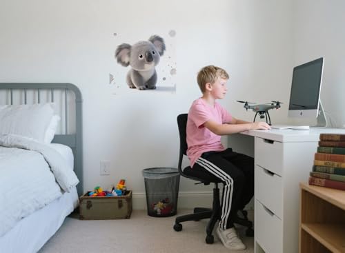 Vinilo decorativo Koala para pared infantil 11.8 x 11.8 pulg miniatura 3