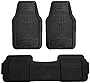 Automotive Floor Mats Black Universal Fit All Season Protection Heavy Duty Rubber fits Most Cars, SUVs, and Trucks, Trim to Fit FH Group F11513BLACK