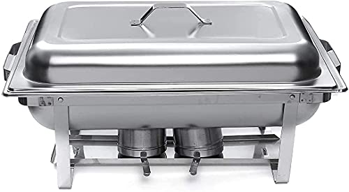 XBSXP 4er Pack Chafing Dish Buffet Komplettset, Edelstahl Chafer und Buffet Speisenwärmer Sets mit Wasserpfanne… – Bild 3
