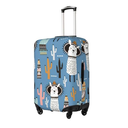 Llama Cactus Desert Plant Print Luggage Suitcase Cover Protector Luggage Washable Covers With Concealed Zipper2
