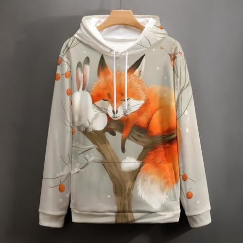 Sweat à capuche lapin aux finitions soignées imprimé graphique doux taille S - 5