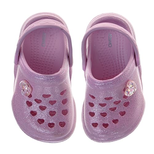 Josmo Kids Stylish Clogs Water Slides for Girls - Summer Beach Pool Heart Slip-on Sandals (Size 5-10 Toddler)4