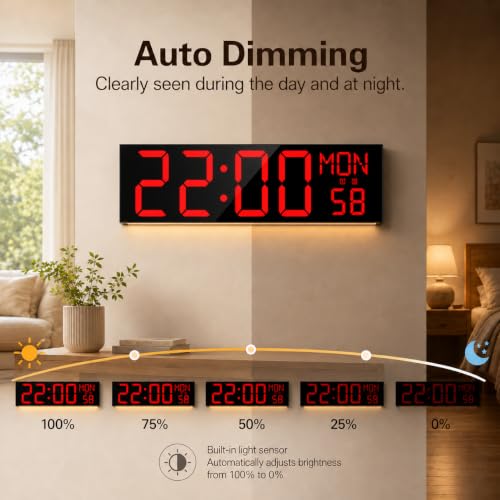 Image of JALL 30 inch Extra Large Digital Wall Clock, Giant LED Display with Remote Control, Digital Clock with Jumbo Numbers, Countdown Timer for Gym, Office, Living Room, Classroom, Home Decor, Warehouse