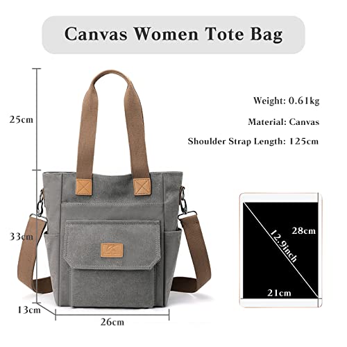 Image of CORIOS Women Handbag Canvas Shoulder Bag Casual Top Handle Bag