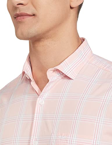 Image of Park Avenue Men's Pure Cotton Stripe Pattern Slim Fit Cut Away Collar Full Sleeve Casual Shirt