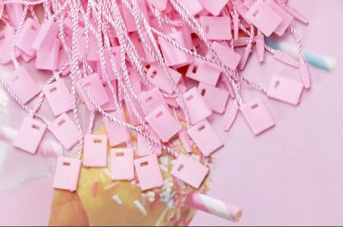 Image of Little Blooms Nylon Hang Tag Strings - 1000 pcs | Durable Loops for Garments, Clothing Labels (Pink)