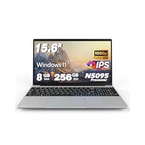 Computadoras portátiles, pantalla IPS 1080P de 15.6 pulgadas, procesador N5095 4C 4T hasta 2.9 GHz, 8 GB de RAM, 256 GB SSD, portátiles con teclado retroiluminado de reconocimiento de huellas