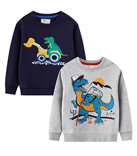 Image of LOKTARC Toddler Boys Graphic Crewneck Sweatshirts 2-Pack, Sizes 2T-7