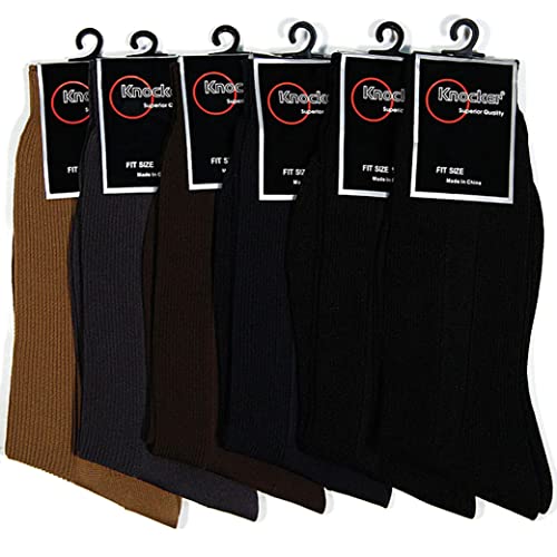 6 Pairs Mens Dress Socks Multi Color Fashion Casual Crew Polyester Size 9-11