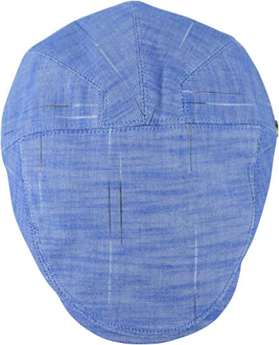 Men's Thick Cotton Summer Newsboy Cap SnapBrim Ivy Driving Stylish Hat (Lt.Blue Heather-4020, S/M)