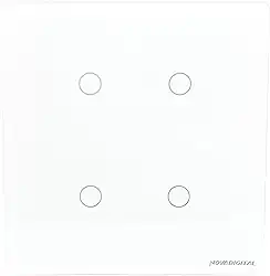 Interruptor Inteligente Zigbee 4 Teclas Botões Touch 4x4 Compativel Tuya Smart Life Alexa e Google Assistent - Novadigital (Branco)