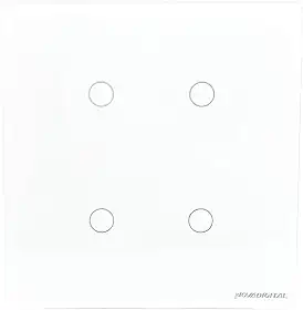 Interruptor Inteligente Zigbee 4 Teclas Botões Touch 4x4 Compativel Tuya Smart Life Alexa e Google Assistent - Novadigital (Branco)