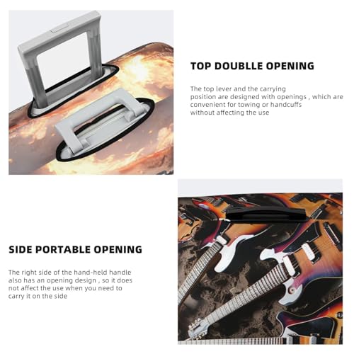 Luggage Cover Elastic Suitcase Cover Protector Electric Guitar Music Luggage Covers Travel Suitcase Covers Carry On Luggage Sleeve Suitcase Baggage Cover for Adult Travel4