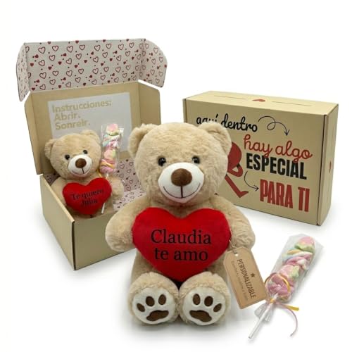 Imagen de Peluchilandia Peluche Personalizado en Cajita Decorada Regalo Original Personalizado para Mujer y Hombre Regalos para Amigas