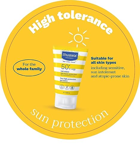 Mustela Solares Protetor Solar Infantil Loção Rosto e Corpo FPS 50+, 40 ml