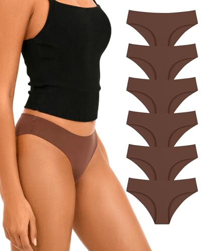 Image of SHARICCA Women Seamless Cheeky Bikini No Show Panties Ladies Invisible Breathable Briefs Soft Stretch Underwear Multi Pack