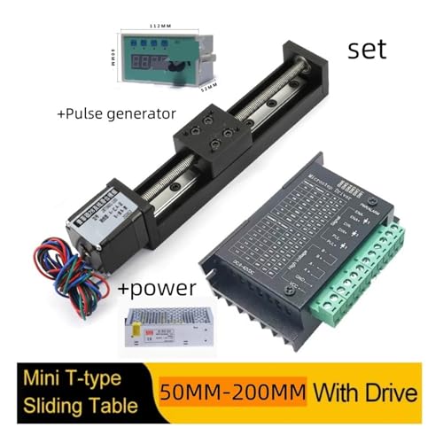 Étape linéaire compacte pour automatisation de précision, mini rail coulissant T de 50mm
