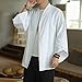 HZCX FASHION Men's Kimono Cardigan Lightweight Jackets Linen Haori Samurai Robe(White,S)