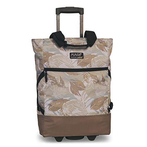Punta Wheel Print Einkaufstrolley Einkaufsroller Einkaufswagen Shooping Trolley 10008, Farbe:Sand/Weiß