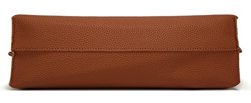 Dreubea Women's Soft Faux Leather Tote Shoulder Bag from, Big Capacity Tassel Handbag Brown - Thumbnail 6