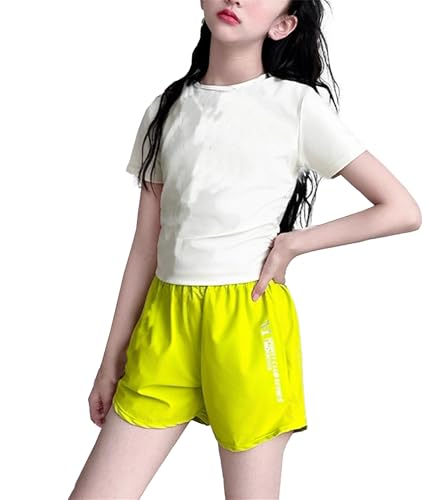 Betusline Girls 2 Piece Outfits Short Sleeve T Shirt and Athletic Casual Shorts Sets, 4-14 Years2