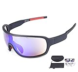 Lorsoul Polarized Sports Cycling Sunglasses Bike Glasses for Men Women Running Driving Fishing Golf Baseball Racing Ski Goggles (Black)