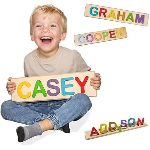 Personalized Name Puzzle for Toddlers 1-3 - Custom Name Puzzle for Kids Personalized for First Birthday Gift. Customized Wooden Name Puzzle. Makes A Great Personalized Baby Gift for Girls and Boys Cover