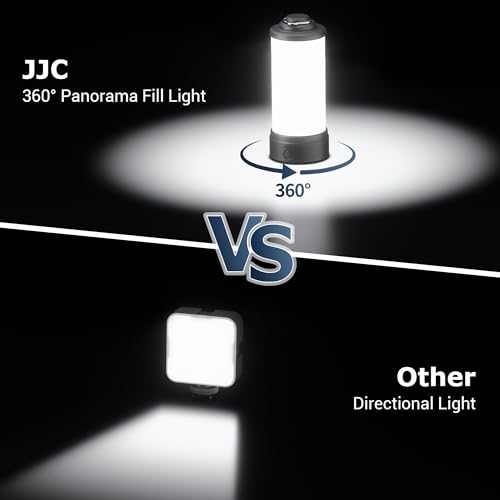 Image of JJC 360 LED Light Attachment for Insta360 X5 X4 Air X4 X3 DJI Osmo 360 | for 360 Action Camera on Tripod Selfie Stick Vlog Travel Accessories, 1280mAh Rechargeable Battery, 5 Brightness Levels