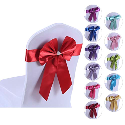 Lazos para sillas de piel sintética decorativos color morado pack de 30 JK 7